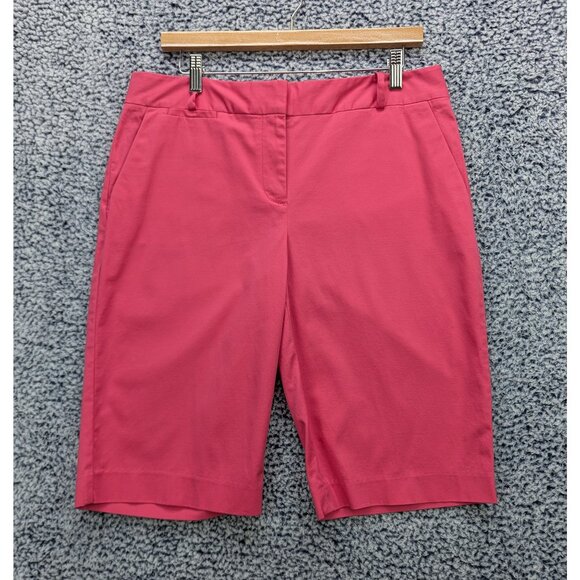 Talbots Bermuda Chino Shorts Womens 10 Khaki Preppy Golf Colorful Casual Pink - Picture 1 of 11
